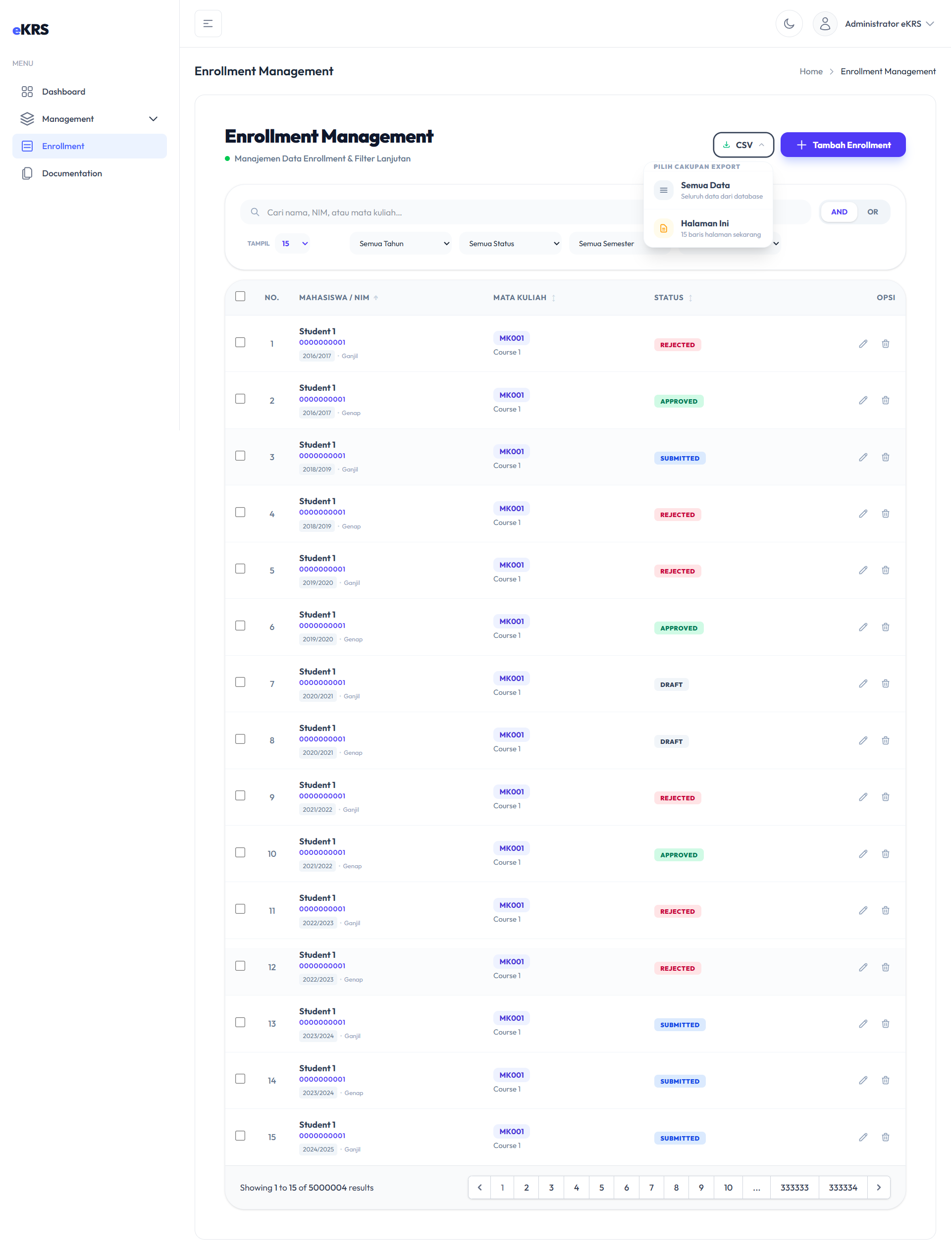 Export CSV (All)
