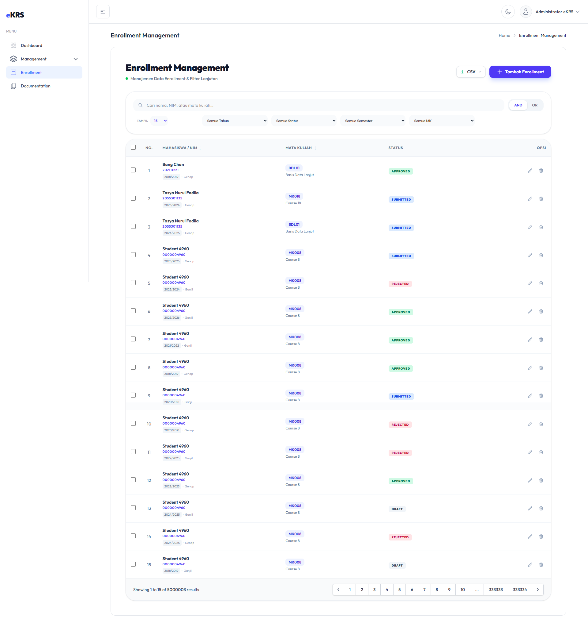 Data Enrollment