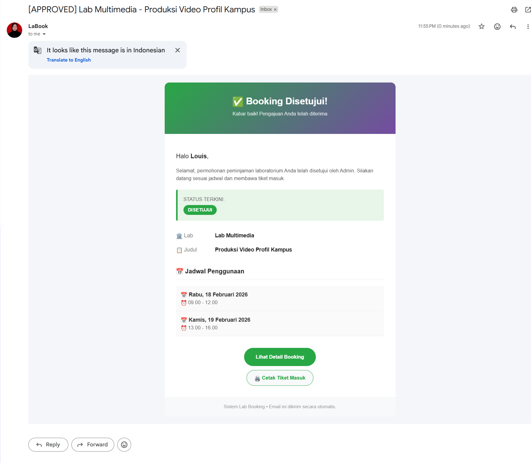 Email Notification - Approved (Requester)